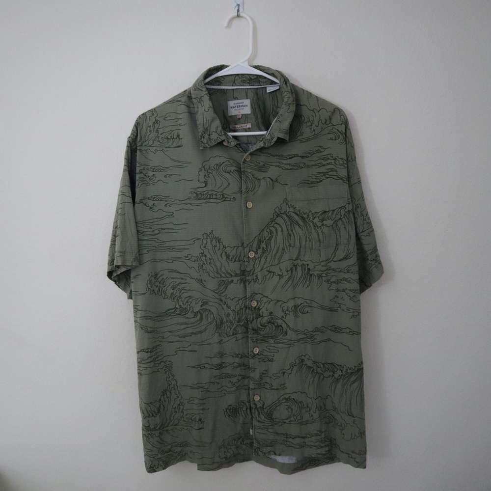 Quiksilver - Men's Waterman Woven Button Down Shirt - XL - Green